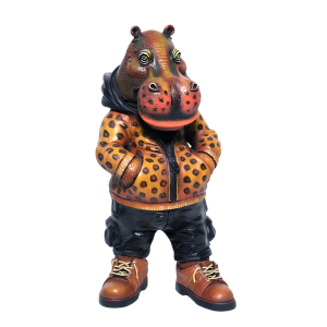 FASHIONISTA-Hippo in Hoodie-Animal Print